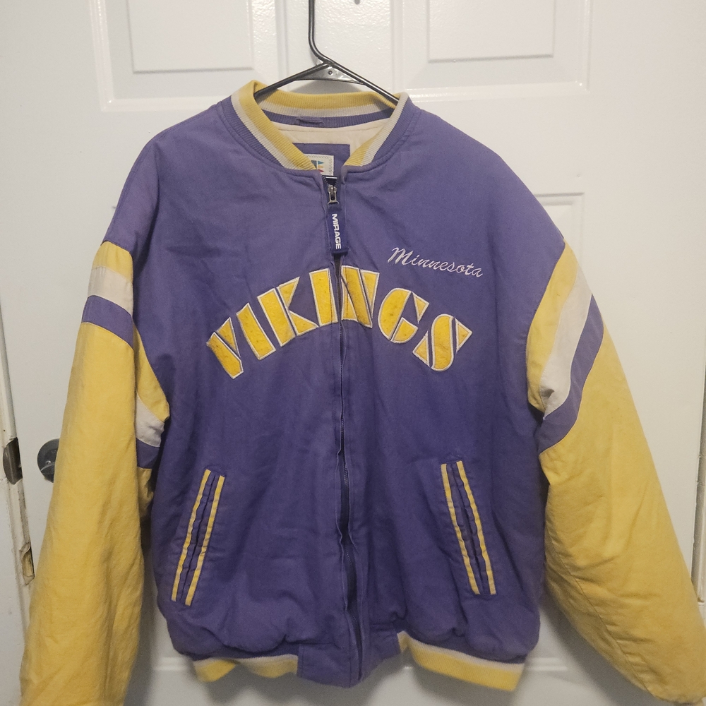 Rare Vtg 90's Minnesota Vikings Purple and Yellow Jacket